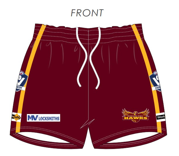 Maroon Footy Shorts CGR – Barooga Football Netball Club