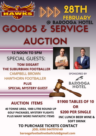 Auction Tickets table of 10